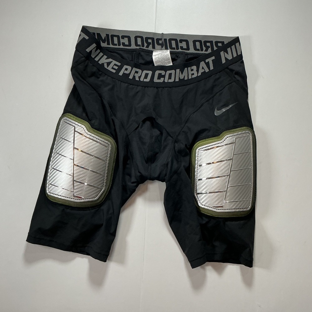 Nike Pro Combat Padded Compression Shorts Mens Small Black Thigh Pads Athletic